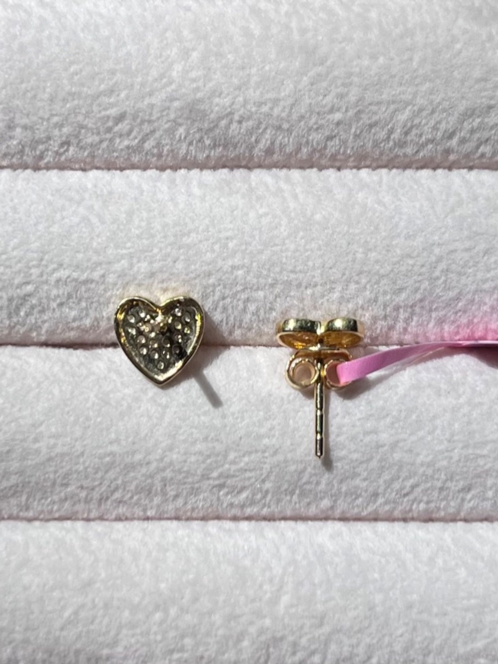 E067 | Natural Diamond Heart Studs - Picture 2 of 4